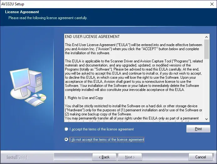 Установка драйвера для Avision @V6600 шаг 1 Установка драйвера для Avision @V6600 шаг 1